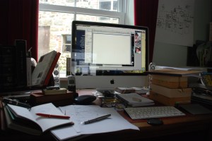 Chronodex stickers and annual planner at a tidy(er) desk!