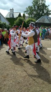 Tinner's Morris dancing outside South Tawton Church for the Folk Festival. Look out for us at Chagford on Thursday!