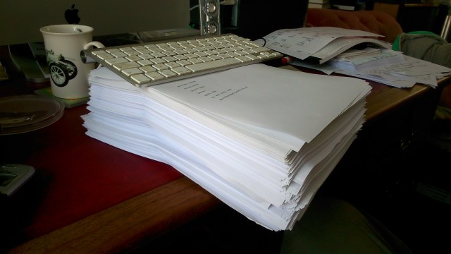 This is what a 580 page novel at the edit stage looks like!