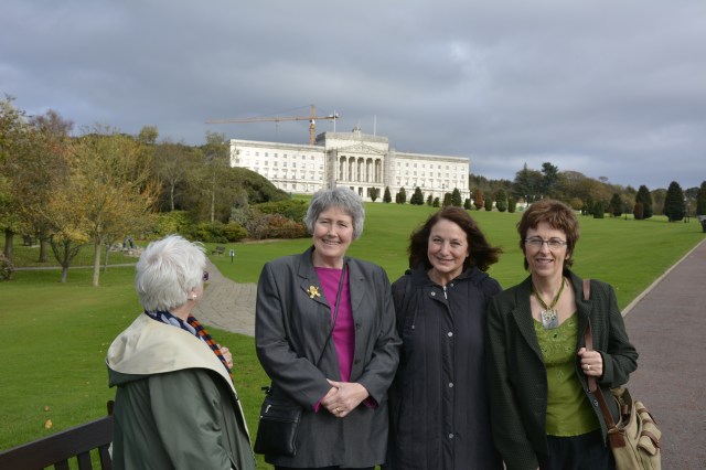 Doing the touristy thing with Jo and Sharon at Stormont