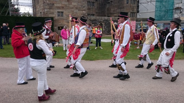 Dancing with Tinners' Morris at Drogo Castle