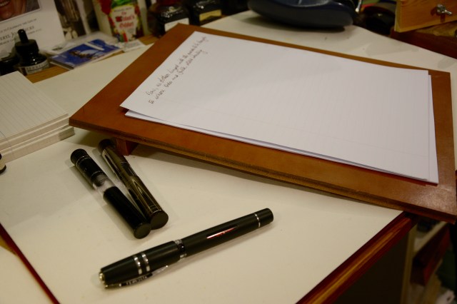 Lovely new Homo Sapiens and my leather writing desk